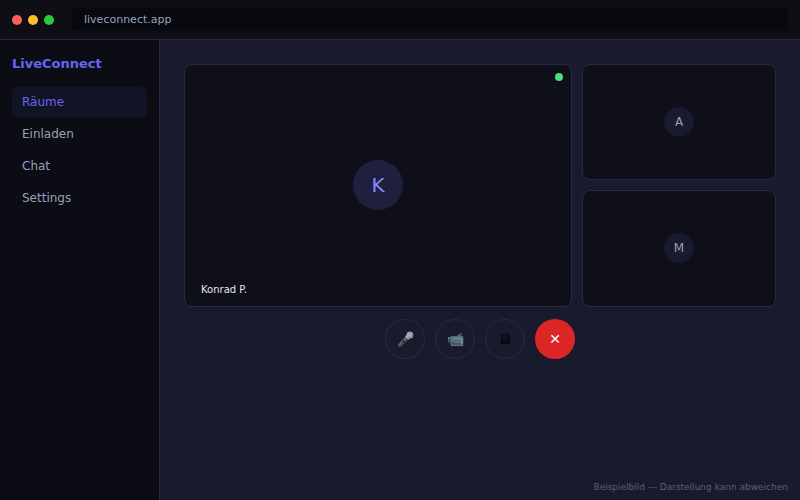 LiveConnect — WebRTC-Videokonferenzen ohne Installation